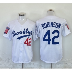 Men Los Angeles Dodgers 42 Jackie Robinson White Stitched Baseball Jersey