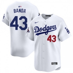 Men Los Angeles Dodgers 43 Anthony banda White 2024 World Series Stitched Baseball Jersey