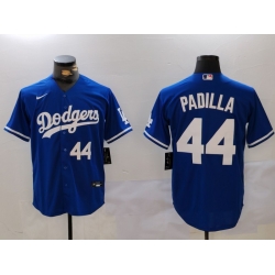 Men Los Angeles Dodgers 44 Vicente Padilla Blue Cool Base Stitched Baseball Jersey 5