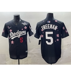 Men Los Angeles Dodgers 5 Freddie Freeman Black 2025 World Series Patch Tokyo Series Limited Stitched Baseball Jersey Men Los Angeles Dodgers 5 Freddie Freeman Black 2025 World Series Patch Tokyo Series Limited Stitched Baseball Jersey