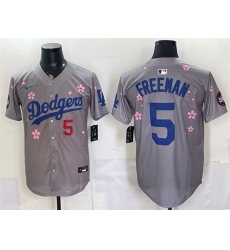 Men Los Angeles Dodgers 5 Freddie Freeman Grey 2025 Tokyo Series Limited Stitched Baseball Jersey Men Los Angeles Dodgers 5 Freddie Freeman Grey 2025 Tokyo Series Limited Stitched Baseball Jersey