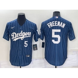 Men Los Angeles Dodgers 5 Freddie Freeman Navy Cool Base Stitched Jerseyy