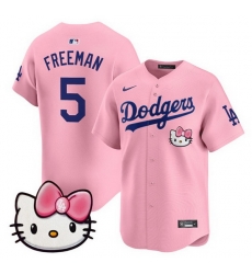 Men Los Angeles Dodgers 5 Freddie Freeman Pink 2025 Hello Kitty Vapor Limited Stitched Baseball Jersey Men Los Angeles Dodgers 5 Freddie Freeman Pink 2025 Hello Kitty Vapor Limited Stitched Baseball Jersey