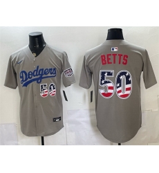 Men Los Angeles Dodgers 50 Mookie Betts Grey 250 Fourth of July Road Stitched Baseball Jersey Men Los Angeles Dodgers 50 Mookie Betts Grey 250 Fourth of July Road Stitched Baseball Jersey