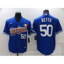 Men Los Angeles Dodgers 50 Mookie Betts Royal Stitched Baseball Jerse