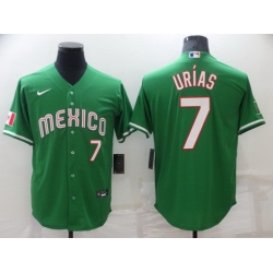 Men Los Angeles Dodgers 7 Julio Urias Green Mexico Stitched Baseball jersey