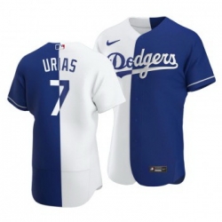 Men Los Angeles Dodgers 7 Julio Urias Split White Blue Two Tone Jersey