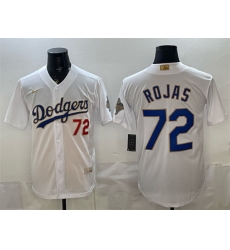 Men Los Angeles Dodgers  72 Miguel Rojas White 2026 Gold Collection Stadium Stitched Baseball Jersey
