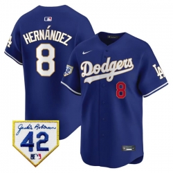 Men Los Angeles Dodgers 8 Enrique Hernandez Royal 2024 Jackie Robinson Patch Stitched Jersey