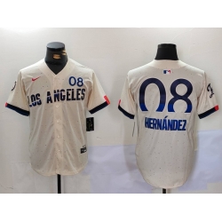 Men Los Angeles Dodgers 8 Kike Hernandez Cream 2024 City Connect Limited Stitched Baseball Jersey