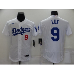 Men Los Angeles Dodgers 9 Gavin Lux White Flex Base Stitched jersey