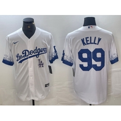 Men Los Angeles Dodgers 99 Joe Kelly White City Connect Cool Base Stitched Baseball Jersey 6