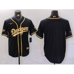 Men Los Angeles Dodgers Blank Black Gold World Series Champions Cool Base Stitched Baseball Jersey