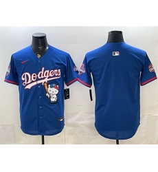Men Los Angeles Dodgers Blank Royal Hello Kitty Night 2025 World Series Champions Patch Stitched Baseball Jersey Men Los Angeles Dodgers Blank Royal Hello Kitty Night 2025 World Series Champions Patch Stitched Baseball Jersey