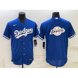 Men Los Angeles Dodgers Blue Team Big Logo Flex Base Stitched Baseball Jersey