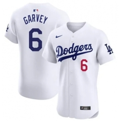 Men Los Angeles Dodgers Steve Garvey #6 White Flex Base Stitched White Jersey