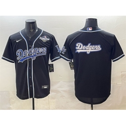 Men Los Angeles Dodgers Team Big Logo Black Fashion 2025 World Series Cool Base Stitched Baseball Jersey 002