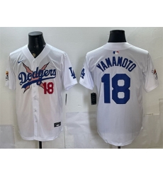 Men Los Angeles Dodgers x One Piece  18 Yoshinobu Yamamoto White Vapor Premier Limited Stitched Baseball Jersey
