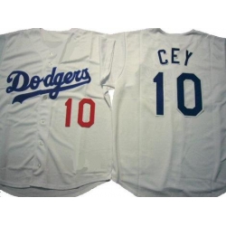 Men's Los Angeles Dodgers 10 Ron Cey Gray Cool Base Jersey