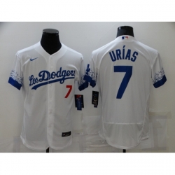 Men's Los Angeles Dodgers #7 Julio Urias White Elite City Player Jersey