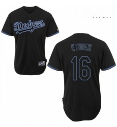 Mens Majestic Los Angeles Dodgers 16 Andre Ethier Authentic Black Fashion MLB Jersey