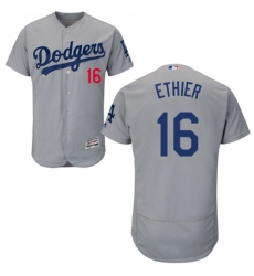 Mens Majestic Los Angeles Dodgers 16 Andre Ethier Gray Alternate Road Flexbase Collection 2018 World Series Jersey 