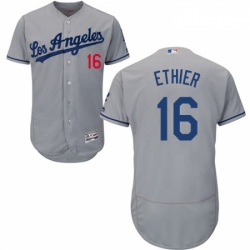 Mens Majestic Los Angeles Dodgers 16 Andre Ethier Grey Flexbase Authentic Collection MLB Jersey