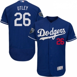 Mens Majestic Los Angeles Dodgers 26 Chase Utley Royal Blue Flexbase Authentic Collection 2018 World Series Jersey