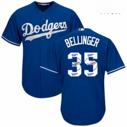 Mens Majestic Los Angeles Dodgers 35 Cody Bellinger Authentic Royal Blue Team Logo Fashion Cool Base MLB Jersey