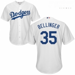 Mens Majestic Los Angeles Dodgers 35 Cody Bellinger Replica White Home Cool Base MLB Jersey