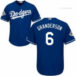 Mens Majestic Los Angeles Dodgers 6 Curtis Granderson Replica Royal Blue Alternate 2017 World Series Bound Cool Base MLB Jersey 