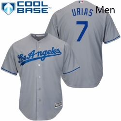 Mens Majestic Los Angeles Dodgers 7 Julio Urias Replica Grey Road Cool Base MLB Jersey