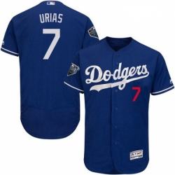 Mens Majestic Los Angeles Dodgers 7 Julio Urias Royal Blue Alternate Flex Base Collection 2018 World Series Jersey 