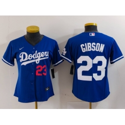 Women Los Angeles Dodgers 23 Kirk Gibson Blue Stitched Jersey 1