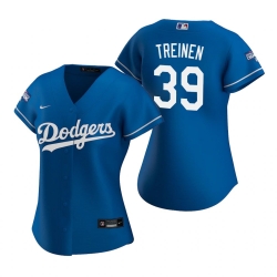 Women Los Angeles Dodgers 39 Blake Treinen Royal 2020 World Series Champions Replica Jersey