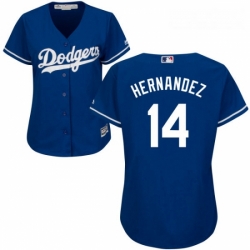 Womens Majestic Los Angeles Dodgers 14 Enrique Hernandez Replica Royal Blue Alternate Cool Base MLB Jersey