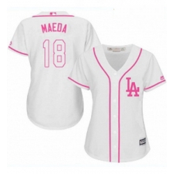 Women's Majestic Los Angeles Dodgers #18 Kenta Maeda Replica White Fashion Cool Base MLB Jersey