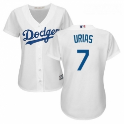 Womens Majestic Los Angeles Dodgers 7 Julio Urias Authentic White Home Cool Base MLB Jersey