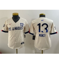 Youth Los Angeles Dodgers  13 Max Muncy Cream 2024 City Connect Limited Stitched Baseball Jersey