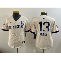 Youth Los Angeles Dodgers  13 Max Muncy Cream 2024 City Connect Limited Stitched Baseball Jersey