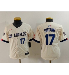 Youth Los Angeles Dodgers 17 Shohei Ohtani Cream Stitched Baseball Jersey 6