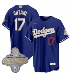 Youth Los Angeles Dodgers 17 Shohei Ohtani Royal 2026 Alternate Gold Collection Stadium Stitched Baseball Jersey Youth Los Angeles Dodgers 17 Shohei Ohtani Royal 2026 Alternate Gold Collection Stadium Stitched Baseball Jersey