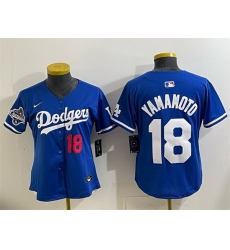 Youth Los Angeles Dodgers 18  Yoshinobu Yamamoto Royal 2025 World Series Champions Patch Limited Stitched Baseball Jersey