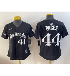 Youth Los Angeles Dodgers  44 Andy Pages Black LA Gothic Style Limited Stitched Baseball Jersey