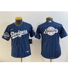 Youth Los Angeles Dodgers Team Big Logo Navy Pinstripe 2025 World Series Champions Patch Cool Base Stitched Baseball Jersey Youth Los Angeles Dodgers Team Big Logo Navy Pinstripe 2025 World Series Champions Patch Cool Base Stitched Baseball Jersey