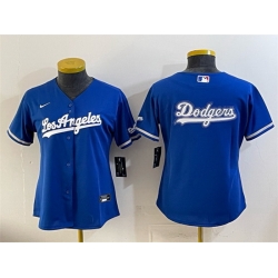 Youth Los Angeles Dodgers Team Big Logo Royal Alternate Stadium Stitched Baseball Jersey