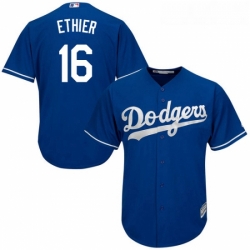 Youth Majestic Los Angeles Dodgers 16 Andre Ethier Authentic Royal Blue Alternate Cool Base MLB Jersey