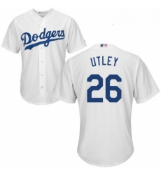 Youth Majestic Los Angeles Dodgers 26 Chase Utley Replica White Home Cool Base MLB Jersey