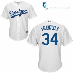 Youth Majestic Los Angeles Dodgers 34 Fernando Valenzuela Authentic White Home Cool Base MLB Jersey