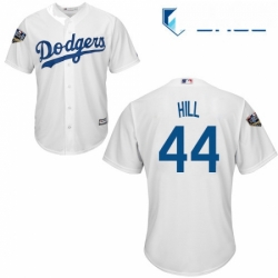 Youth Majestic Los Angeles Dodgers 44 Rich Hill Authentic White Home Cool Base 2018 World Series MLB Jersey 